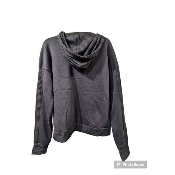 Bebe Sport Black Zip Hoodie with Rib Trim Size 1X NWT - Picture 2 of 9